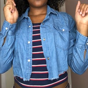 Short  jean crop cover up & croptop